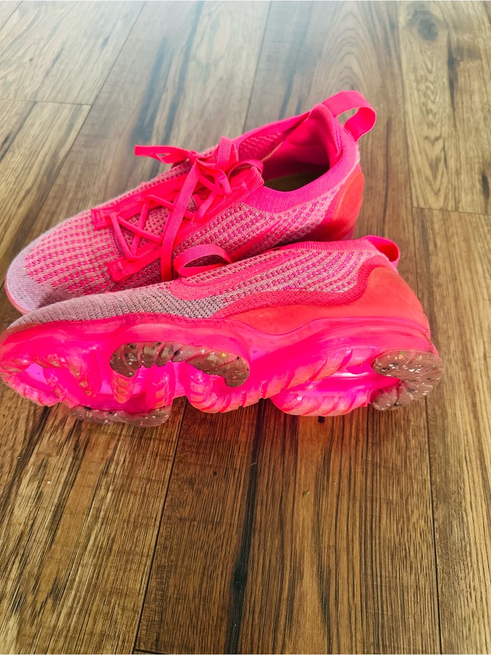 Nike Women's Bright Pink Knit Slip-On Sneakers
